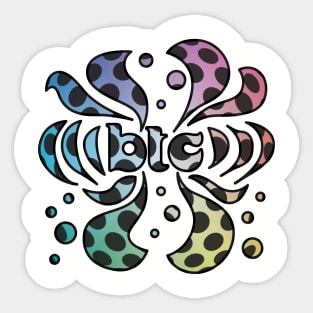 Bitcoin BTC 60s Psychedelic Crypto Design Sticker